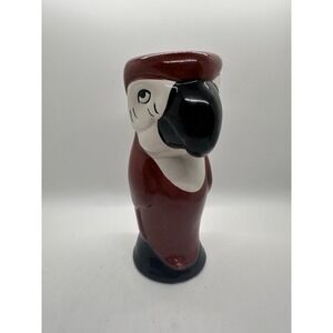 Vintage Parrot Tiki Mug Ceramic Macaw Vase Barware Made in China